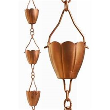 Patina Products Copper Flower Cup Rain Chain - Half Length R276H